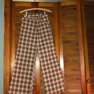 Retro plaid bell bottoms-New